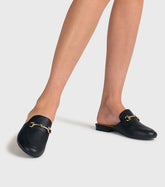Myla Black PU Metal Trim Loafer